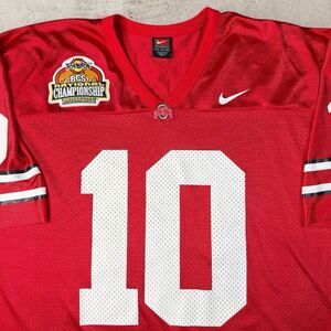 Vtg Nike Ohio State Buckeyes Football Jersey Mens XXL #10 Troy Smith Champions